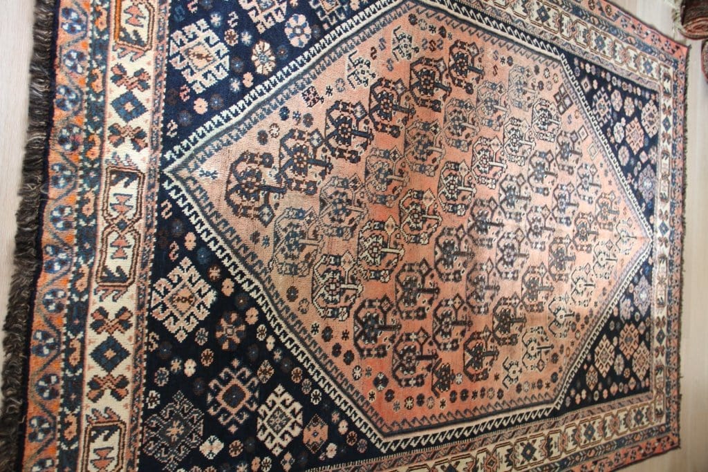 No. 0070 Antique Persian Rug (8'2 x 5'5) - Saffron Bloom