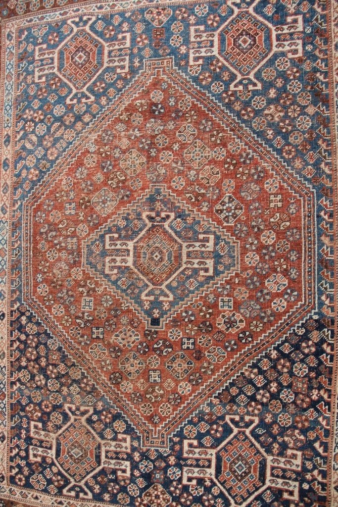 No. 0101 Antique blue/rust Qashqai (5'9 x 4'8) rug Nasim 