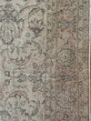 No. 0257 Gorgeous neutral Vintage Turkish Anatolian rug with subtle peach border and delicate floral design Saffron Bloom Interiors 