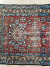 No. 0268 Antiue small Heriz rug in blue and pink - Saffron Bloom