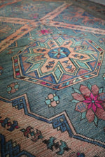 No. 0270 Vintage Caucasian Sumac with blue, teal, peach and pink colors - Saffron Bloom