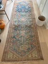 No. 0281 Blue, muted teal and rust Malayer runner - Saffron Bloom